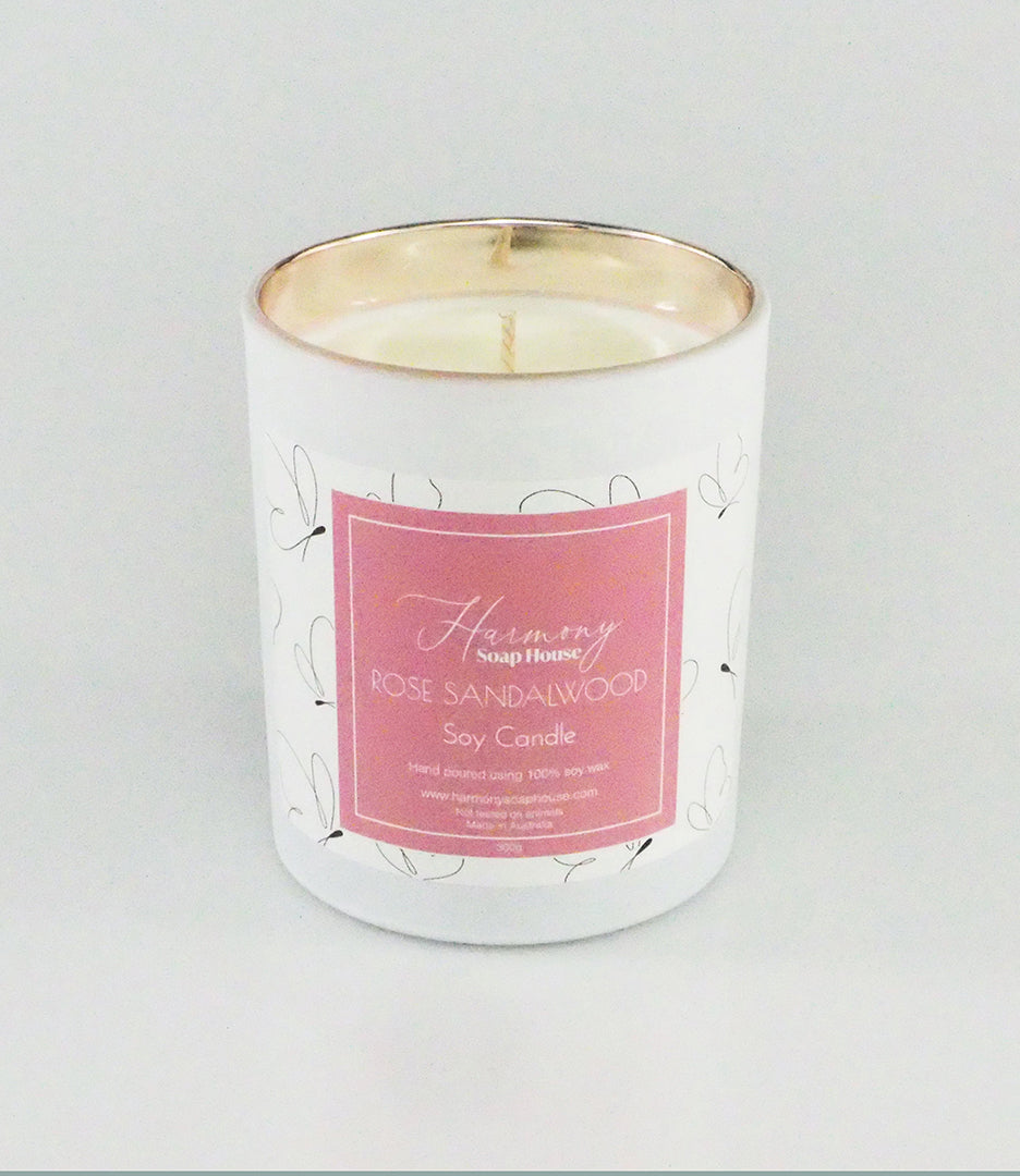 Rose Sandalwood Soy Wax Candle